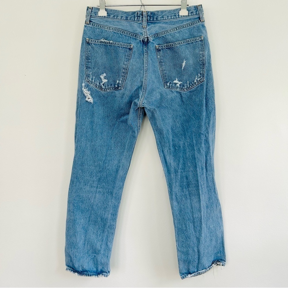 AGOLDE ‘90s Fit Loose Fit Jeans Fall Out Blue Washed Distressed High Rise - Picture 9 of 11